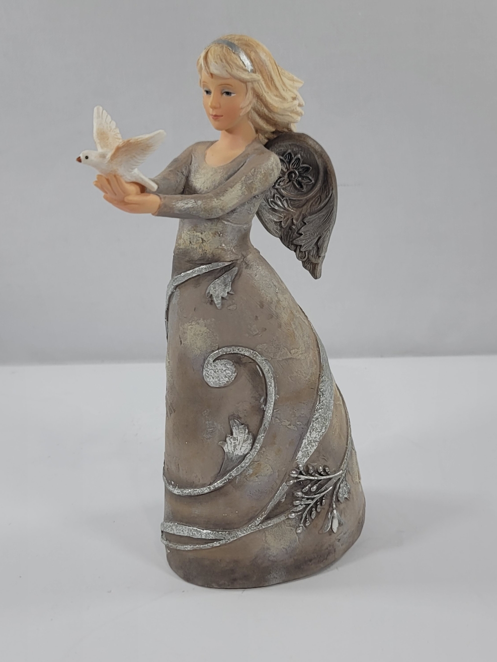 Silver Song Live Love Life Angel Figurine by Demdaco Angel With Dove